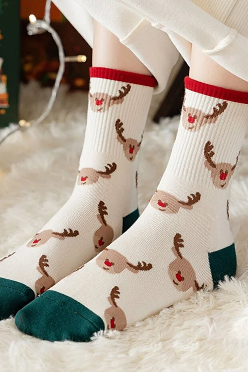 4 Pair Unisex Christmas Socks Soft Comfortable Festive Style